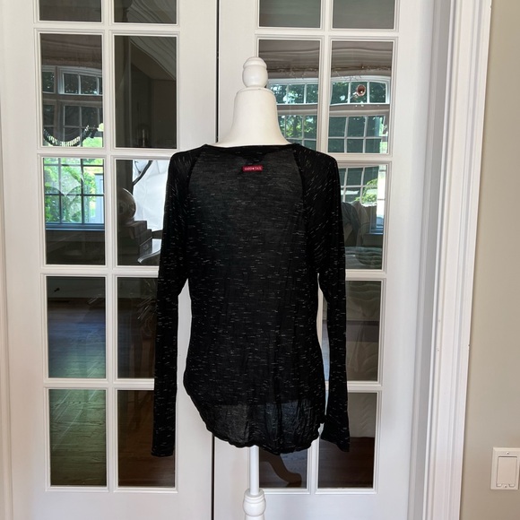 NWOT $100 Hard Tail Forever Sheer Cowl Neck Top Sz M - Picture 2 of 3